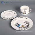 Name Customized High Quality Western Dishes Dinnerware, Bone China Vintage Tableware Cup And Plates